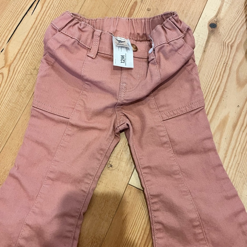 OshKosh B'gosh Pink Kids Bottoms 12 months - BABY MID RISE FLARE